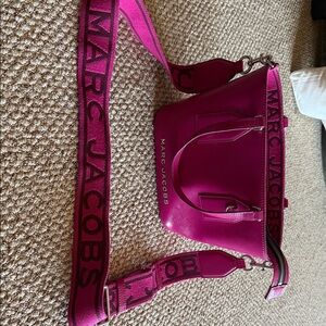 Marc Jacobs Fuchsia Crossbody Bag with Logo Strap